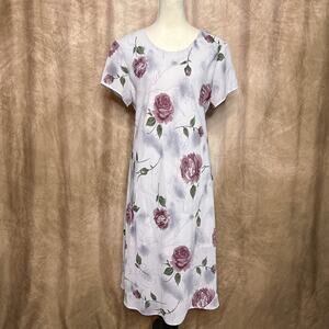 Vintage 90s Floral Print Pastel Goth Shift Dress Midi Shift Whimsigoth Fairy